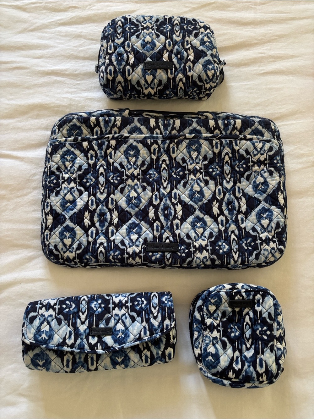 Vera Bradley Bundle of 4 Bags Laptop Cosmetic Electronics